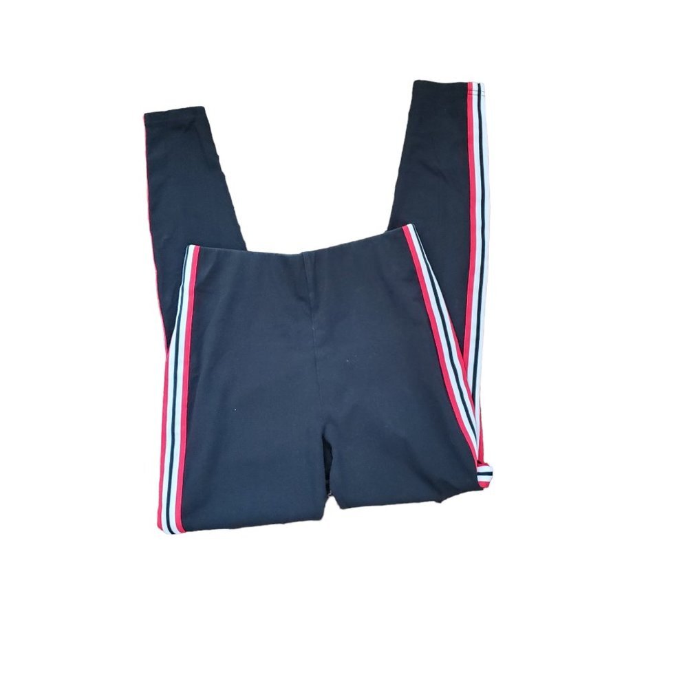 Wild Fable Black Leggings with Red and White Strip‎ Small